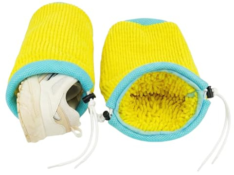 Mesh Shoe Washing Machine Bag, Reusable Drawstring Mesh Laundry Bag, 360° Fluffy Liner Trainer Cleaner Wash Bag for Sneakers, Running, Tennis & Canvas Shoes