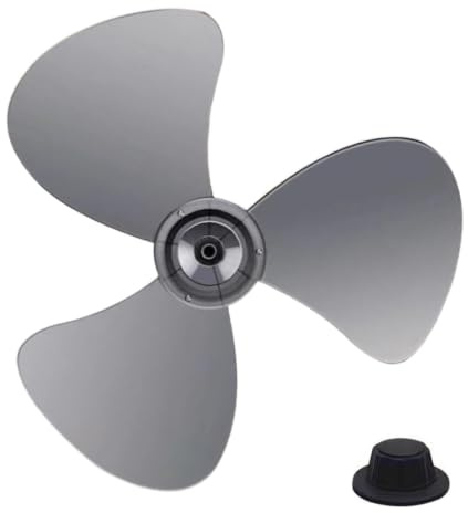 Lizeboyi Hélice De Ventilateur 35 Cm (14 Pouces) En PP, Pales De Ventilateur 3 Pales De Rechange Avec Écrou De Fixation, Remplacement Pour Ventilateurs Sur Pied Et De Table, Gris