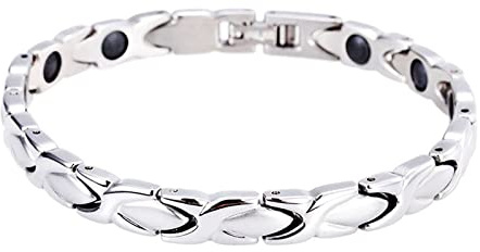 Vänskapsarmband i silver, magnetarmband i rostfritt stål länkarmband 200 x 6,5 mm, 200 x 6,5 mm, sten, inga ädelstenar Hushållskranar
