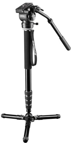 Mantona Dolomit Mono Monopod Fluide avec tête pour Appareil Photo/Vidéo