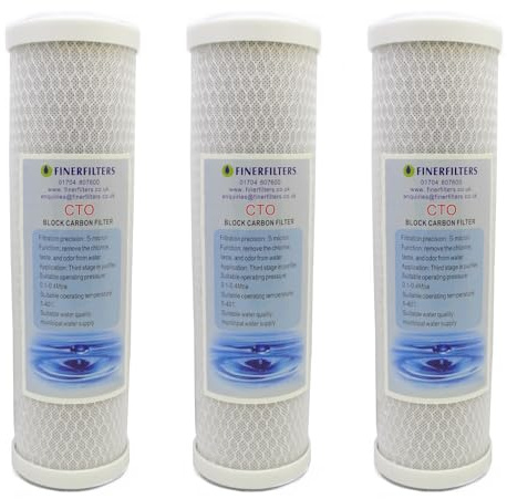 3 x Finerfilters Reverse Osmosis System 10 Coconut Carbon Block Water Filter Cartridge