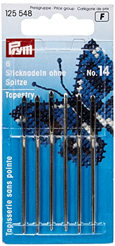 Prym 125548 Sticknadeln ohne Sp. ST 14 1,90 x 60 mm silberfarbig, Silber