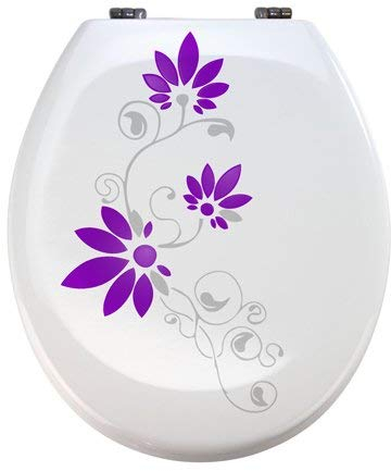 Grafix Aufkleber WC Toiletten Deckel St02 für Pressalit Silbergrau/lila violett Vinyl