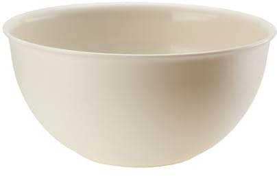 GALICJA MOLLY Cuenco de Plástico Grande Para Mezclar Masa - Duradero, Robusto y Funcional - Para Cocina y Masa de Levadura - Color Crema, 5000 ml, 27,5 x 27,5 x 13 cm