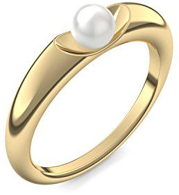 Perlenring Gold Ring Akoya Perle weiß 585 + inkl. Luxusetui + Akoya Perle weiß Ring Gold Perlenring Gold (Gelbgold 585) - Ladylike Amoonic Schmuck Größe 60 (19.1) - AM64 GG585PWPE60