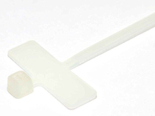 Rotek Kabelbinder mit Beschriftungsfeld 25x6mm, 200mm lang, 2,5mm breit - Farbe: Natur (weiß) - 100 Stk. Packung