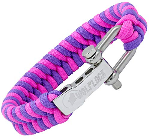 Wolflock Premium Paracord Armband für Männer - Handgeflochten mit Edelstahlverschluss
