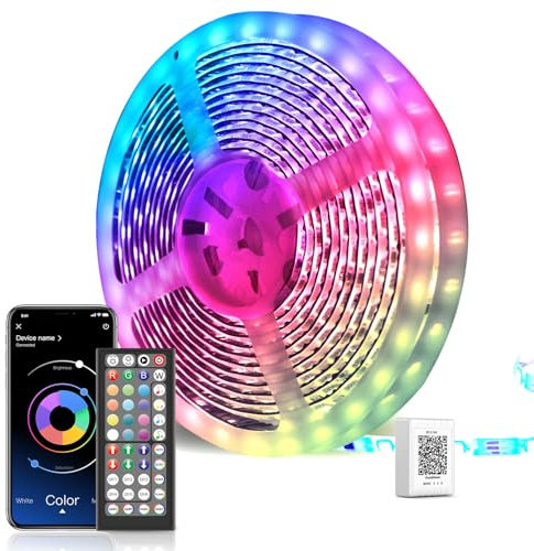 Mexllex LED Strip Lights 30m, Ultra-Long Lights Strip Music Sync Color Changing, Led Lights with App Control Remote, RGB Tape Light for Home Bedroom Party