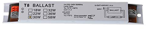 Buwei T8 220-240V AC 2x30W Ballast électronique à Large Tension Ballasts de Lampe Fluorescente