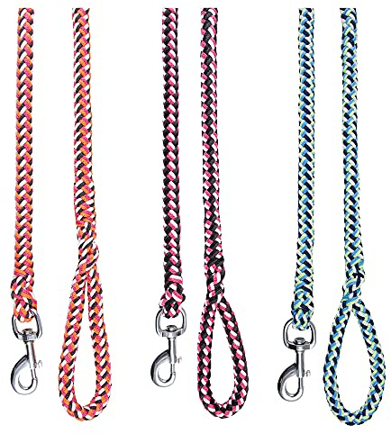 Pfiff 102933 Stricklonge, Karabiner mit Wirbel, Handschlaufe, Orange/Weiß, 500 cm