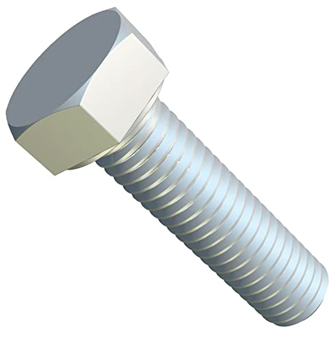 M22 x 60 Sechskantschrauben, Sechskantschrauben, Kappenschrauben, geeignet für Metallbau, Maschinen, Autos, Heimwerker, verzinkter Stahl, Klasse 8,8 DIN933, 22 mm x 60 mm (2 Stück)