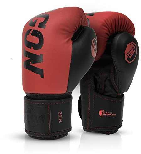 MADGON Boxningshandskar av Massivt Material för Lång Hållbarhet - Kickboxningshandskarna för Kampsport, MMA, Sparring och Boxning med Optimal Stötdämpning - Hög Bekvämlighet och inkl. Väska