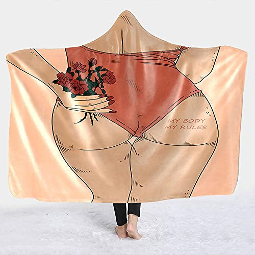 YUNHOME Kapuzendecke Decke Mit Kapuze Kuscheldecke Blanket Hoodie Abstrakte Comics Klare Und Einfache Elegante Frau Warme Mit Kapuze Decke Magische Umhangmantel Mit Kapuze-Lmt341-2_200X150.