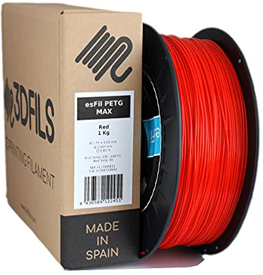 3DFILS - Filamento PETG Rojo para impresión 3D (1,75 mm / 1 Kg, Rojo)