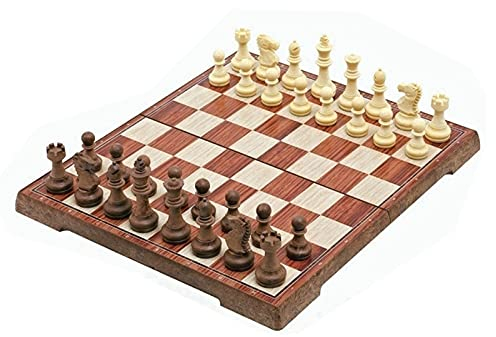 FURUIWUFENG Schachspiel Faltenmagnetische Reiseschach Set mit 2 tragbaren Taschen für Stücke Lagermagnetschach Set Geschenk für Schachliebhaber und Lernende Magnetisches faltbares Schachbrett