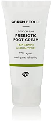 Green People Desodorierende präbiotische Fußcreme 50 ml | Natürliches Bio-Fußdeodorant | Kühlende Pfefferminz-Fußcreme mit natürlichem Deo | Ohne Parabene und Ethylalkohol | Tierversuchsfrei, vegan