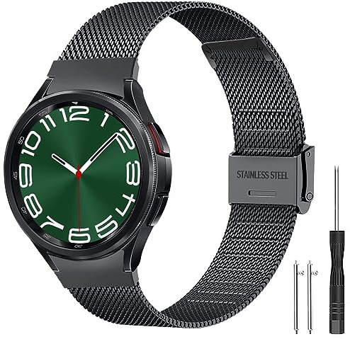 SUGARJAR Metallarmband kompatibelt med Samsung Galaxy Watch 7/FE/6/5/4 40-47, Classic 40-45, för Galaxy Watch 5 Pro 45 och Classic 42
