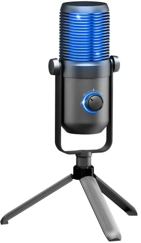 Spirit Of Gamer - EKO 900 - Micro Gaming USB à Double Condensateur avec Trépied Antidérapant - Microphone Idéal pour Enregistrement de la Voix, Streaming, Podcast et ASMR - Compatible PC et Mac