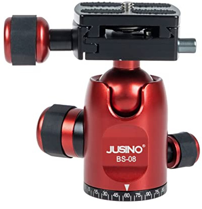 JUSINO BS-08 aluminium kulhuvud stativhuvud metalliskt rött