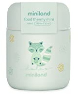 Miniland - Termo Bebé para Comidas 280ml de Acero Inoxidable, Cierre Hermético y Aislamiento de Doble Pared, Mantiene Temperatura más de 12h Frío y Calor (Mint)