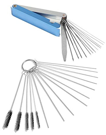 AOCISKA Nettoyeur de carburateur, kit de nettoyage pour carburateur, kit de nettoyage pour aérographe, 13 fils de nettoyage, 10 aiguilles de nettoyage, kit de nettoyage de carburateur pour moto,