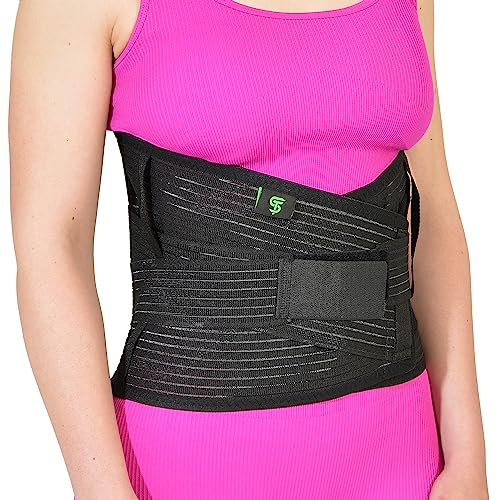 Sportherapy Fascia Lombare Supporto Schiena Universale | Busto Ortopedico Lombare con Stecche Rimovibili | Fascia Elastica Lombare per la Stabilizzazione della Zona Sacro Lombare (S 70/100 cm)