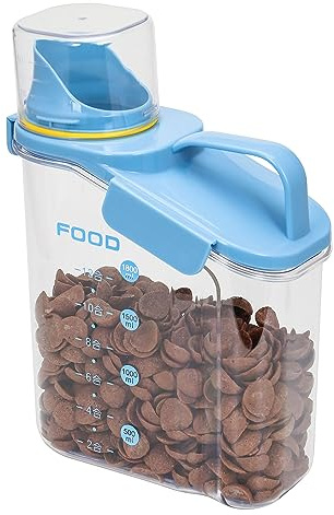 Taylor & Brown 2L Plastic Airtight Dry Food Cereal Storage Containers, Practical Cereal Dispenser, Food Grade and BPA Free, Ideal for Cornflakes, Flour Storage, Rice, Sugar, Coffee and Pet Food, Blue