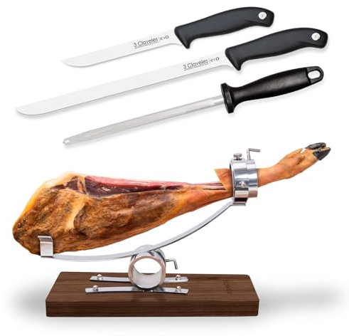 Stöd Professional Basculant Skinner och Steel Roterande Head med knivar och Chaira (3C Premium)