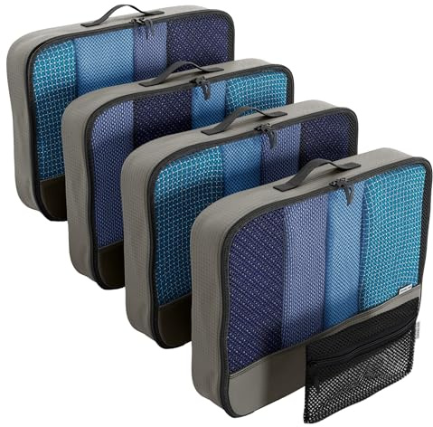 OW-Travel Koffer Organizer Set, Packwürfel Packtaschen, Grau L 5 Stück | Kofferorganizer Packtaschen Set für Kleidung im Koffer, Reise Organizer, Packwürfel Rucksack, Packing Cubes Backpack, Gepäck