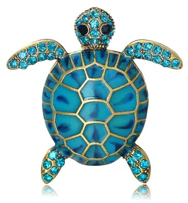 Danshinbow Broche en forme de tortue de mer en cristal pour robe de fête avec strass - Accessoires élégants pour femmes et filles, Métal
