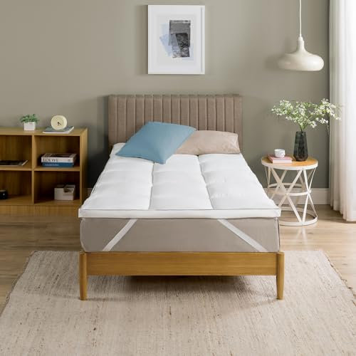 Zinus Mattress - Topper (poliéster, 200 x 90 cm), Color Blanco