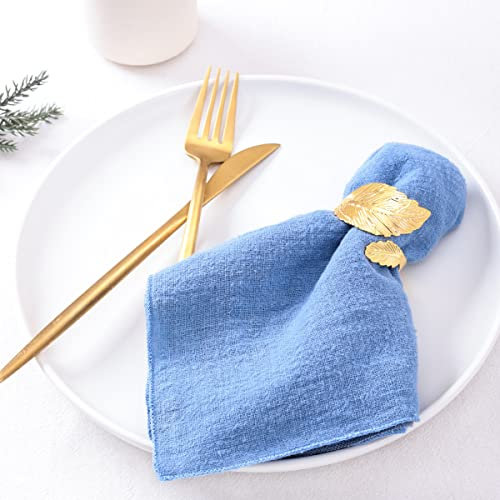 Stoffservietten, Käsetuch, Gaze, 10er-Pack, 16 x 16, staubiges Blau, Bulk-Vintage, handgefertigte Baumwolle, weiche Boho-Dinnerservietten für Partys, Hochzeiten, den täglichen Gebr