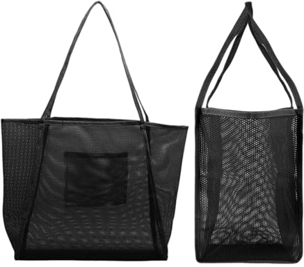 JOZMMZEOOA Strandtasche Große Einkaufstasche für Damen, Personalisierte Einkaufs-Schultertasche Badetasche Wiederverwendbar, Beach Bag Geeignet für Picknicks, Fitness, Reisen Usw (Schwarz)