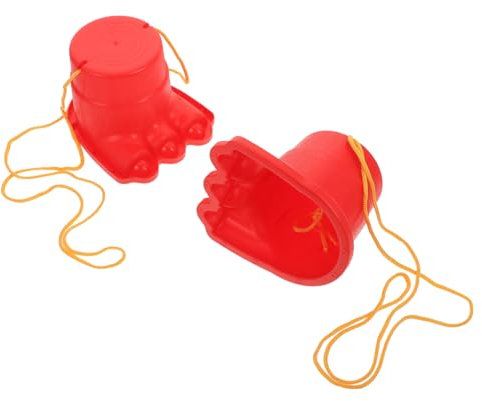 IMIKEYA Kinder Stelzen Spielzeug Aus Langlebigem Abs Für Kindergartenkinder Rotes Hüpfendes Trainingsspielzeug Für Draußen Leicht Und Tragbar Mit Seilgriffen