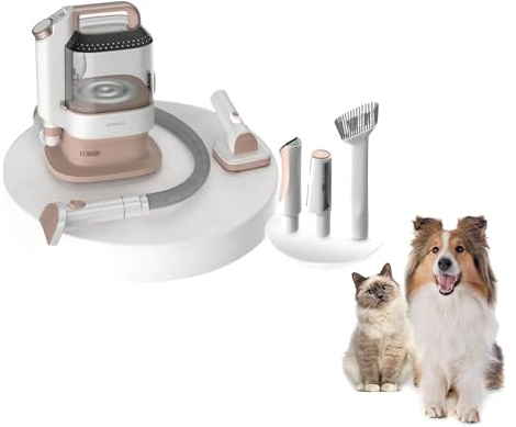 Porodo Pet Grooming Kit & Vacuum, 400W - 13500Pa Suction Power, 7-in-1 Low-Noise Grooming System with Electric Clippers, Deshedding Brush, for Your Pets, Dogs and Cats