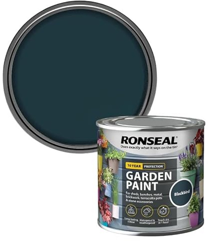 DUAYRA Garden Wood Paint 250ML | Outdoor Furniture Paints | Multi-Surface Waterproof Weather Resistant | Quick Drying Formula | For Benches, Terracotta Pots, Brickwork, Stones | (Blackbird)