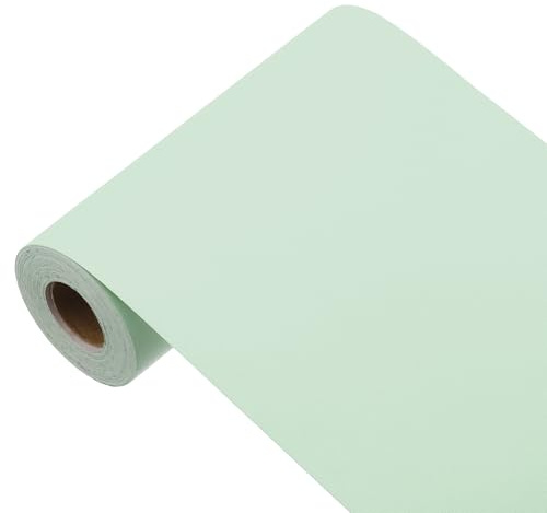 sourcing map Papier peint vert haricot à décoller et à coller, papier peint autocollant en vinyle de couleur unie, décoration murale pour revêtement mural (998,2 x 15 cm)