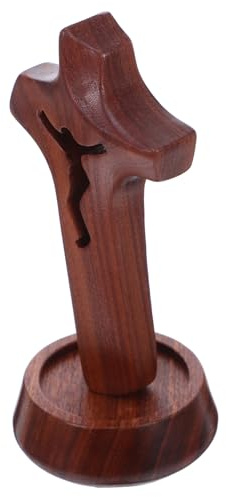 POPETPOP Cruz Religiosa Pequeña de Madera sin Terminar para Manualidades Decoración de Mesa para Iglesia Bautizo y Pascua Adorno Versátil para Hogar y Oración