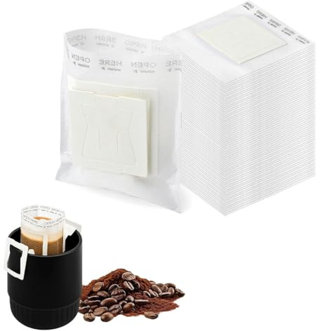 ZORVYN 50 Pezzi Filtri per Caffè Americano Drip Coffee Bag Filtri Appesi Portatili in Carta per Viaggi, Campeggio, Ufficio, Aroma Caffè
