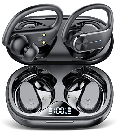 Ear buds Wireless Bluetooth Earbuds Sport 2026 NEW Bluetooth 5.3 Headphones with LED Display 68H Playtime Powerful Bass Over Ear Earphones with Earhooks IP8 Waterproof for Gym/Running/Workout