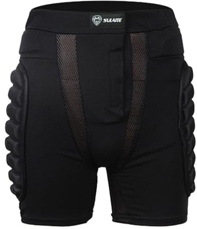 Pantaloncini protettivi imbottiti – Pantaloncini protettivi 3D imbottiti | Imbottitura comoda e traspirante per uomini e donne, pantaloni protettivi per snowboard, sci, pattinaggio su ghiaccio