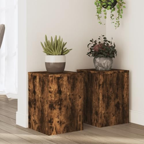 Lumanois Supporti per Piante 2 pz Rovere 25x25x35 cm Legno Multistrato,Casa e Giardino,Prato e Giardino,Giardinaggio,Supporti per Piante,8.95kg-852910