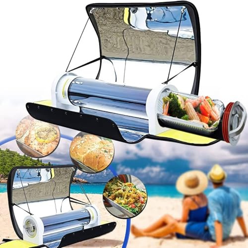 Forno Solare Portatile e BBQ, Fornello Solare – Forno Solare da 4,5 L per Cucina all'Aperto | Pannelli Solari ad Alta Efficienza | Prepara i Pasti in 20-30 Minuti (inclusivo di Preriscaldamento)