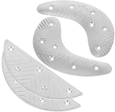 Sosoport Kit de Réparation de Talons Métalliques 2 Paires, Feuilles Demi-lune et Croissant pour Bottes, Protection L'usure des Semelles en Fer pour Usage Quotidien