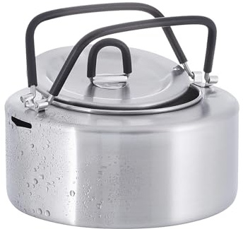 Tatonka Wasserkessel H2O Pot (1,0 L oder 1,5 L) - Wasserkocher aus Edelstahl mit klappbaren isolierten Griffen und Deckel - Lebensmittelecht und resistent gegen Fruchtsäuren
