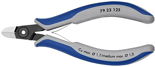 Knipex Präzisions-Elektronik-Seitenschneider brüniert, mit Mehrkomponenten-Hüllen 125 mm 79 22 125