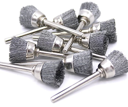 Lot de 10 brosses en fil d'acier inoxydable pour outil multifonction Dremel Proxxon.