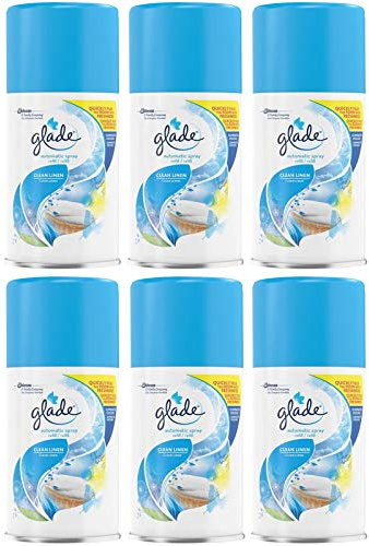 6 x GLADE Automatic Refill AIR FRESHENER Clean Linen 269ML