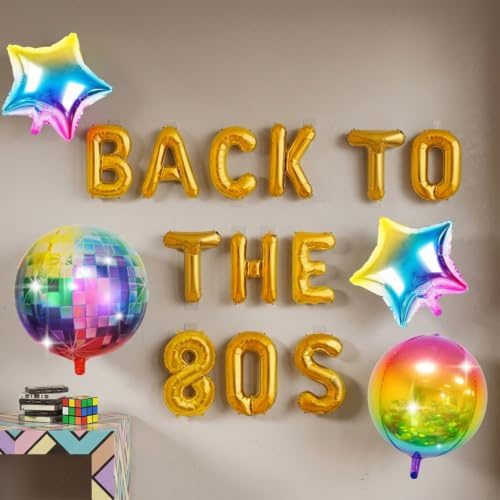 JeVenis Zurück zu den 80er Jahren Ballon Banner 80er Jahre Retro Party Ballon 80er Jahre Party Dekorationen 80er Jahre Partyzubehör 80er Jahre Foto Hintergrund