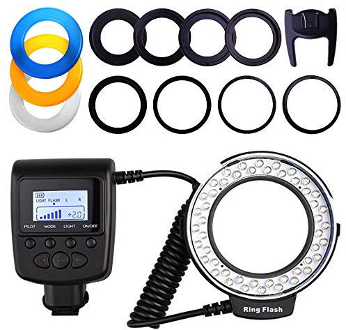 Luce Ad Anello Ring Light Lampeggiatore Rf-550D Per Flash Macro Anello Led 48Pcs Con Anello Adattatore 8 / Diffusore Flash 4